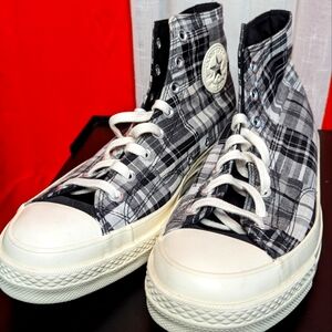 Converse Chuck Taylor All Star BLK/WHT plaid 10.5 Men NWOT Unisex